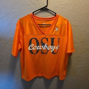 Orange OSU Cowboys V-Neck Jersey